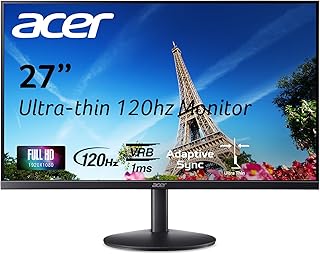 Compare Acer SB273 G0bi 27" IPS Full HD 1920 x 1080 UltraThin ZeroFrame Gaming Office Monitor | AdaptiveSync Support FreeSync Compatible | Up to 120Hz Refresh | 1ms VRB | Tilt | HDMI & VGA Ports at KSA Price