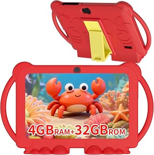 Compare 2026 Tablet for Kids, Android 12 Kids Tablets 7 inch, 4+32GB ROM1TB Expand, Toddler Tablet with Parental Control, BT, WiFi, Dual Camera, Shockproof Case, Kids APP Preinstalled, EducationRed at KSA Price