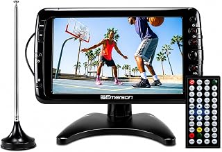 Compare Emerson 7" Portable TV LCD Monitor Wireless Rechargeable Battery Operated HDTV with HDMI, USB, AV Inputs, Digital Tuner, ACDC, Remote, Antenna, Stand Small for Travel Home Car Camping RV Kitchen Kids at KSA Price