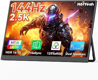 Compare HotYeah 16" 2.5K 144Hz Portable Gaming Monitor, 2560x1600 QHD 125% sRGB USBC HDMI Monitor for Laptop, External Monitor w180° Adjustable Kickstand for MacBook, Laptop, PC, Phone, Tablet, Switch, PS5 at KSA Price