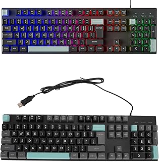 Compare Jectse Wired Gaming Keyboard, Large Print & Low Profile RGB Backlit Compact Mini Keyboard, All Metal Panel Keyboard for Desktop Laptop PC #1 at KSA Price