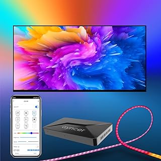 Compare Immersion TV LED Backlight Without Camera, WiFi TV LED Strip Lights with HDMI Sync Box, Game Bedroom Home Decor TV Lighting with Music Sync for 55~65 inch TVs PC,Work with Alexa & Google Home at KSA Price