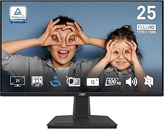 Compare MSI PRO MP251 24.5 Inch Full HD Office Monitor  1920 x 1080 IPS Panel, 100 Hz, EyeFriendly Screen, Builtin Speakers, TiltAdjustable  HDMI 1.4b, DSub VGA at KSA Price