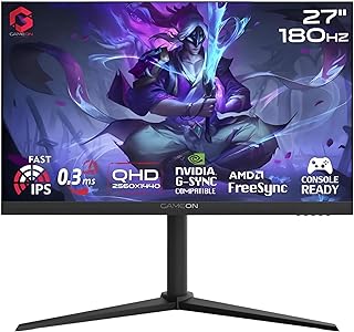Compare GAMEON Midnight Pro X Series 27” Fast IPS Gaming Monitor – QHD 2K 2560x1440p, 180Hz, 0.3ms MPRT, HDMI 2.1 Port, FreeSync GSync Support, Crosshair Assistant, VRR, PS5 Compatible,GOM27QHD180IPS  Black at KSA Price