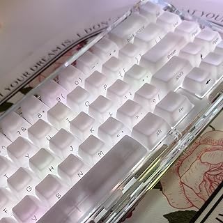 Compare Sumgsn 130 Keys OEM Profile White Ceramic Keycaps Set Translucent Keycaps Compatible with 616487104108 Cherry Mx Switches Mechanical Keyboard at KSA Price