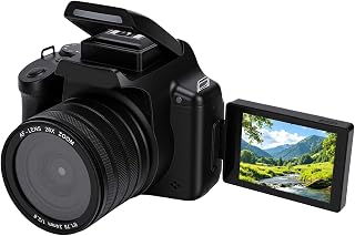 Compare SENECESLI 68MP Digital SLR Camera, 4K 28X Zoom with 2.8 Inch 180° Flip Screen for Photography, Adjustable Viewfinder, Built in Flash at KSA Price