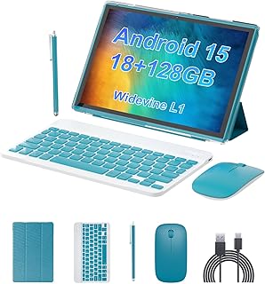 Compare Android 15 Tablet 10 inch Tablet 2 IN 1 Tablets with Keyboard Mouse Case Stylus 18GB RAM 128GB ROM 2TB Expand, Android 15 Tableta 10.1" IPS 6000mAh Battery Bluetooth Dual Camera 5G WiFi6 Tablets. at KSA Price