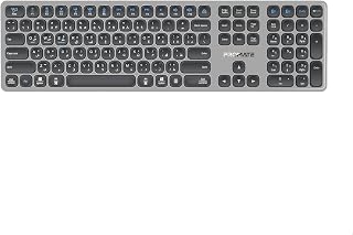 Compare Promate ProKeysX2 Bluetooth 2.4GHz Wireless Keyboard, FullSize Slim Scissor Key Design, MultiDevice for Windows Mac Android iOS, Rechargeable, English only at KSA Price