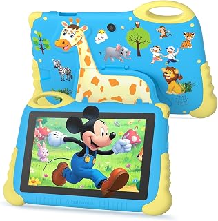 Compare 2025 Kids Tablet, 37.7 Inch Kids Tablet, Android 13, 32GB ROM, Expandable, Parental Control, WiFi, Bluetooth, Iwawa Preinstalled, Educational Gift for Child, Blue at KSA Price