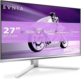 Compare Philips Evnia 27M2N8500  Gaming Monitor QHD OLED 27 inch, 360 Hz, 0.03 ms, HDR400, FreeSync. Prem., GSync composition. 2560x1440, 2x HDMI 2.1, 1x DP 1.4, USB hub white at KSA Price