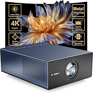 4K Projector with WIFI and Bluetooth, XIDU 2000ANSI…
