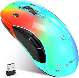 memzuoix 2.4G LED Wireless Mouse, Rechargeable…