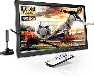 Compare Desobry 15.6" Portable TV with Antenna, Small Portable TV with DVBT2 Tuner, 1080P Battery Operated Rechargeable Mini LCD TV, Builtin TV Stand, HDMI Input, USB, AV Input PTV157B at KSA Price