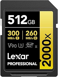 Lexar Professional SD Card 512 GB, SDXC UHS-II…