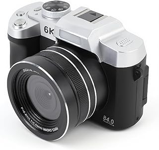 Compare 6K Digital Camera, UHD 84MP Autofocus WiFi DSLR Camera with 18X Zoom, 3 Inch 180° Flip Screen, Built in Flash, for Travel Vlog Video Black at KSA Price