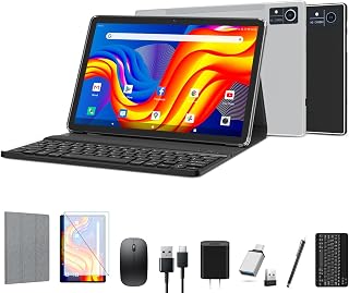 Compare ZONKO Android Tablet with Keyboard, 128GB ROM 1TB Expand Tablets 10 inch, 2.4G5G WiFi Tablet Android, OctaCore 1920 * 1200 Screen, 13MP Camera 7000mAh GPS BluetoothBlack at KSA Price