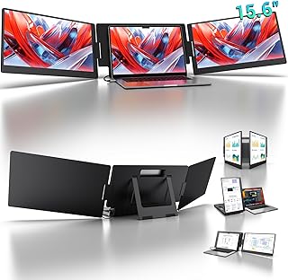 Compare KYY 15.6" Laptop Screen Extender, 1080P FHD IPS Portable Monitor, One Cable USBC Triple Monitor, Dual Travel Screen for 12"17'' Laptops, 360° Rotation & Kickstand，X90D Driver Need at KSA Price