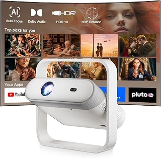 Compare Smart 4K Projector with WIFI and Bluetooth,Native 1080P HDR10+,Mini Portable Projectors with Dolby Audio,360° Adjustable Smart Proyector for OutdoorBedroomHomeGames at KSA Price