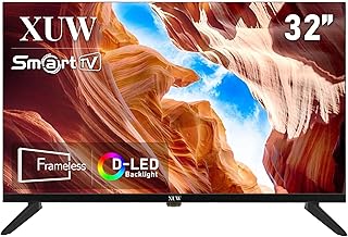 Compare 32 inch HD Smart TV, DLED backlight Television, Borderless Design,HDMI USB DVBT2S2 RJ45 Interface, large screen for living room, bedroom, home entertainment  Black at KSA Price