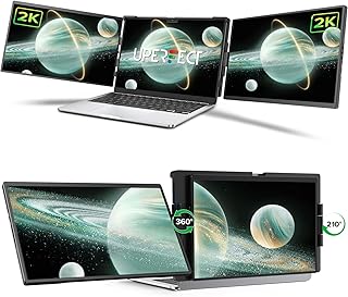 Compare UPERFECT Laptop Screen Extender, 2K 14" 360° Patented Swivel Hinge Triple Monitor, 2240x1400 QHD IPS Portable Dual Monitor for 13.3"17.3'' Laptops, Plug & Play with Mac, Wins, Android at KSA Price