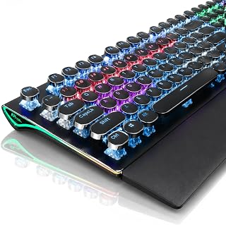 RK ROYAL KLUDGE S108 Typewriter Mechanical Keyboard,…
