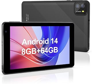 7 Inch Android 14 Tablets,8GB RAM 64GB ROM,2MP+8MP…
