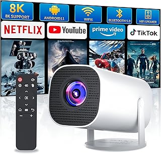 Mini Projector with WiFi and Bluetooth, Portable…