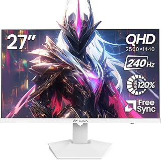Compare CRUA 27" QHD 2560x1440 240Hz IPS Gaming Monitor, FreeSync, HDMIDP, White at KSA Price