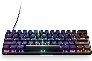 Compare SteelSeries Apex 9 Mini  Mechanical Gaming Keyboard – Optical Switches – 2Point Actuation – Compact Esports Mini 60% Form Factor – Hotswappable Switches  American QWERTY Layout at KSA Price
