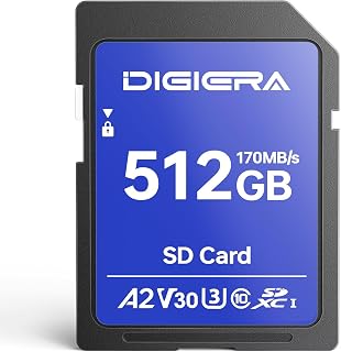 Compare DIGIERA 512GB LS100 SDXC UHSI Memory Card  up to 170MBs, C10, U3, V30, 4K UHD, SD Card for Computers, Digital Cameras, Home Theatre Devices, Car Navigation Systems 1 Pack at KSA Price