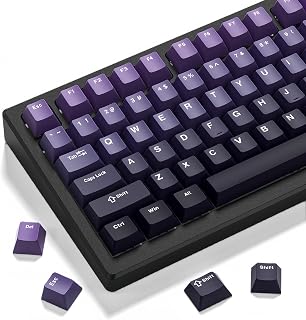 Compare Womier PBT keycaps,Gradient Purple Custom keycaps 60 75 100 Percent 132keys Cherry Profile Key caps Set for 100ue`% TKL US Layout Mechanical Keyboard（Not a Keyboard.） at KSA Price