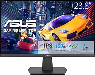 Compare ASUS VA24EHF Eye Care Gaming Monitor – 24inch 23.8inch viewable, IPS, Full HD, Frameless, 100Hz, AdaptiveSync, 1ms MPRT, HDMI, Low Blue Light, Flicker Free, Wall Mountable at KSA Price