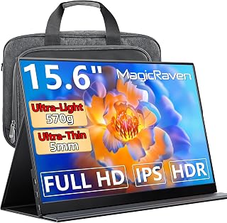 Compare Portable Monitor with Briefcase 15.6 Inch 1080P Laptop Screen Extender Travel Monitor with Speakers VESA,HDMI USBC External Second Screen for Laptop Mac Computer Xbox PS45 PhoneMagnetic Cover Stand at KSA Price