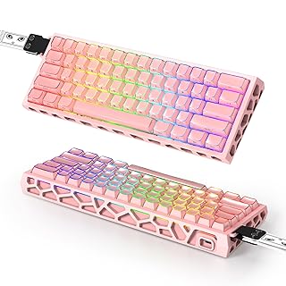 Compare BOYI H60Pro Hollow Aluminum Rapid Trigger Magnetic Switch 60% Mechanical Keyboard,Hall Effect 8K Polling Rate RGB Wired Skeleton Aluminum CNC Gaming Keyboard Pink Crystal Jelly Keycaps at KSA Price