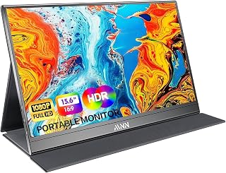 Compare MNN Portable Monitor 15.6inch FHD 1080P USB C HDMI Gaming UltraSlim IPS Display With Smart Cover & Speakers, HDR Plug&Play, External for Laptop PC Phone Mac Xbox PS5PS4 Switch at KSA Price