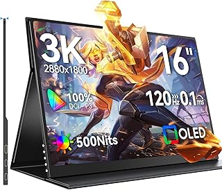 Compare UPERFECT OLED Portable Monitor 16", 3K 2880x1800 | 120Hz | 1ms Portable Gaming Monitor, 500 Nits |100�IP3 | 10Bit | 100000:1 Contrast | UltraSlim Design for Laptop Mini PC Phone Game Consoles at KSA Price