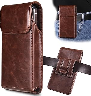 Compare X spring Cell Phone Holster, Compatible with 16 Pro Max 15 Pro Max 14 Pro Max, S25 Plus S24, PU Leather Pouch, Magnetic Closure, Belt Clip and Double Loops, for Outdoor Activities at KSA Price