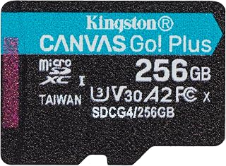 Compare Kingston Canvas Go Plus microSDXC Memory Card Gen4 200MBs A2 U3 V30 256GB Single Pack wo ADP Card onlySDCG4256GBSP at KSA Price