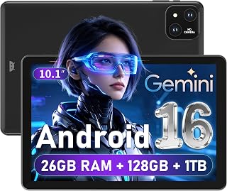 Compare Android 16 Tablet, 26GB RAM + 128GB ROM, 10.1 Inch HD, 8000mAh, Dual Cam, GMS, BT, WiFi, 1TB Expand at KSA Price