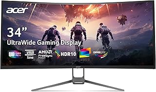 Compare Acer Nitro 34” 1000R 21:9 Curved ZeroFrame QHD 3440 x 1440 IPS Gaming Monitor | AMD FreeSync Premium | Up to 120Hz Refresh | 1ms VRB | 2 x Display Port 1.2 & 2 x HDMI 2.0 Ports | EDA343CUR J0bmiippx at KSA Price
