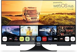 Compare Cello C2424WS Trav 24" inch SMART 12V Camping Travel TV frameless Triple Tuner Bluetooth "WebOS by LG". "Pitch Perfect" Speaker Disney+ Netflix Camper Truck Boot Made in Europe 2024, 12V SMART at KSA Price