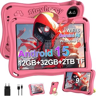 2026 Kids Tablet 9 Inch Android 15 with 12GB…