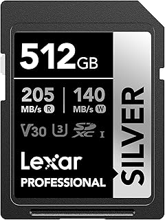 Compare Lexar 512GB Professional Silver SDXC Memory Card, UHSI, C10, U3, V30, 4K Video, Up to 205140 MBs ReadWrite, for Professional Photographer, Videographer, Enthusiast LSDSILV512GBNNNU at KSA Price