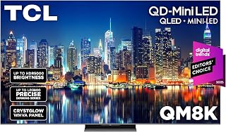 Compare TCL 65Inch Class QM8K Series QDMini LED 4K UHD Google Smart TV Next Generation MiniLED TV  QLED, 144hz, 288hz VRR, No Bezel Design, Unrivaled Picture Quality, Ai Processing 65QM8K, 2025 Model at KSA Price