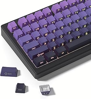 Compare dagaladoo Double Shot PBT keycaps Set,Shine Through keycaps 60u%,Cherry Profile Keyboard keycaps,Gradient Purple,Side Printed keycap for Mechanical Gaming Keyboards（136key） at KSA Price