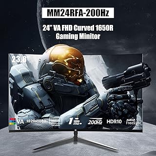 Compare GXM GX24RFA 24” Curved Frameless UltraFast Gaming Monitor, FHD 1920x1080 200Hz Display, 16:9, Ultrawide 1650R Curved Screen, 23.8” LED Backlit, 1ms ResponseTime, 16.7M DisplayColors, Black at KSA Price