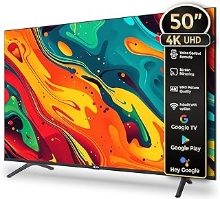 Compare SPJ 50 Inches 126cm Smart 4K Display android LED TV with Bluetooth, WIFI, with HDMI & USD Ports, Dynamic Sound Energy saving Wide Angle view & Netflix Youtube Google Play apps  Black at KSA Price