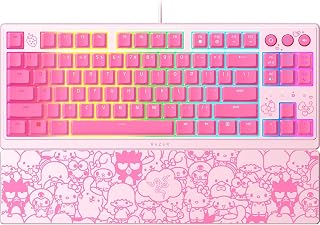 Compare Razer Ornata V3 TKL Gaming Keyboard: LowProfile Keys  MechaMembrane Switches  UVCoated Keycaps  Backlit Media Keys  8Zone RGB Lighting  Magnetic Wrist Wrest  Hello Kitty & Friends Edition at KSA Price