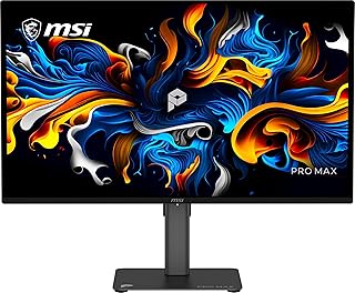 Compare MSI PRO MAX 271QPX14G 27" 2560x1440 QD OLED Monitor,144Hz,DisplayHDR,AMD FreeSyncGSYNC Compatible,HDMI,Display Port,△E< 2,Mac Optimization Software,PANTONE Validated,Height Adjustable,Speaker, Black at KSA Price