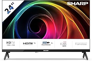 Compare Sharp 24HA1305E  NonSmart 24" HD, frameless, 60Hz, 2 x 3 W sound, HDMIx 3, USB x 2, black color at KSA Price
